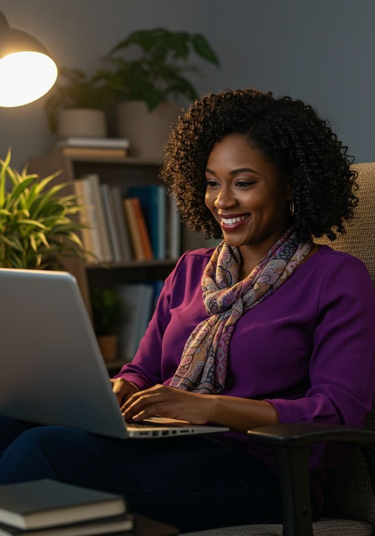 Mentor working from a laptop